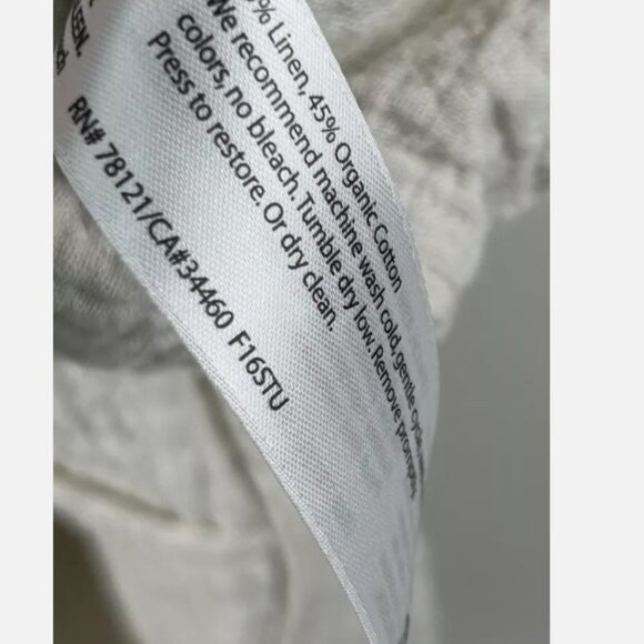 Eileen Fisher Ivory Linen Organic Cotton Jacket Womens M Snaps Pockets Lagenlook - Picture 6 of 7